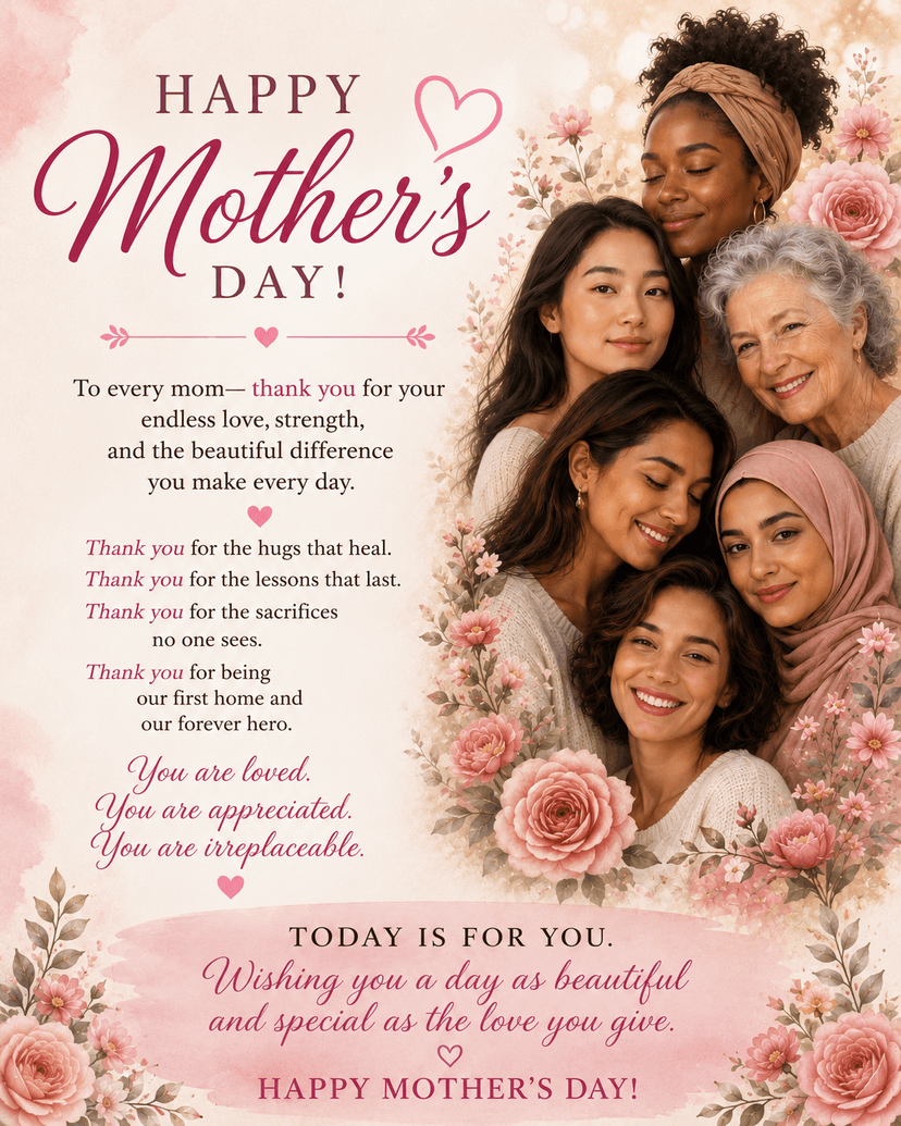 Happy Mother’s Day to all women. God loves you!